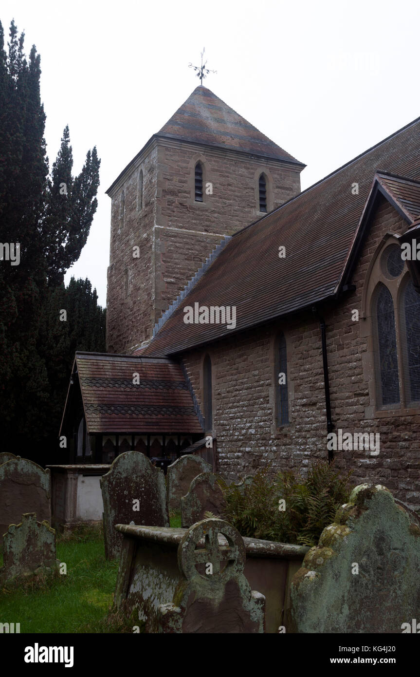 St. Andrew`s Church, Hope Bowlder, Shropshire, England, UK Stock Photo